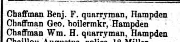 Chaffman 1881 Balto Directory